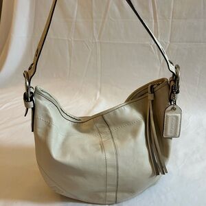 Coach White Leather Hobo Bag
